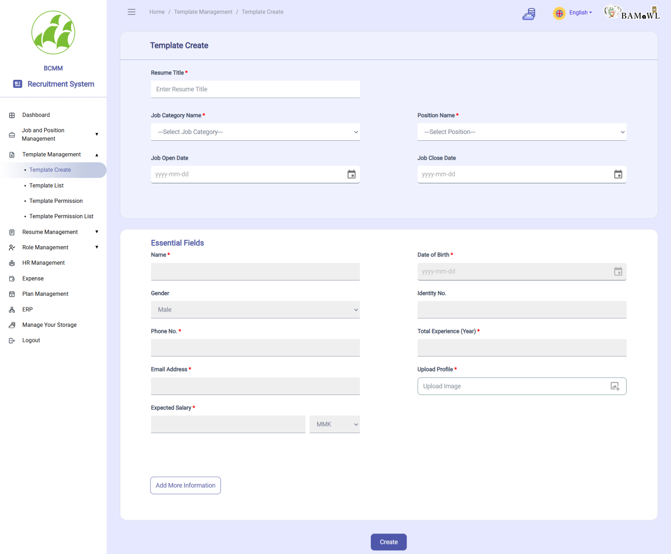 Template Creation